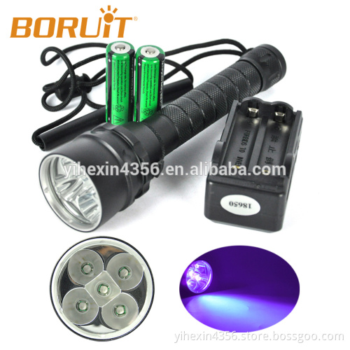 25W 390nm 5X5050 UV LED Scuba Diving Flashlight 18650 Torch